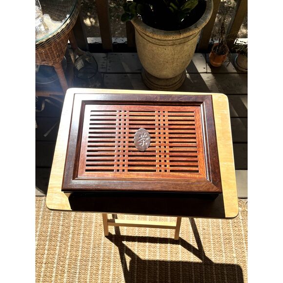Taiwanese Tea Tray Varnished Wood - Picture 6 of 9